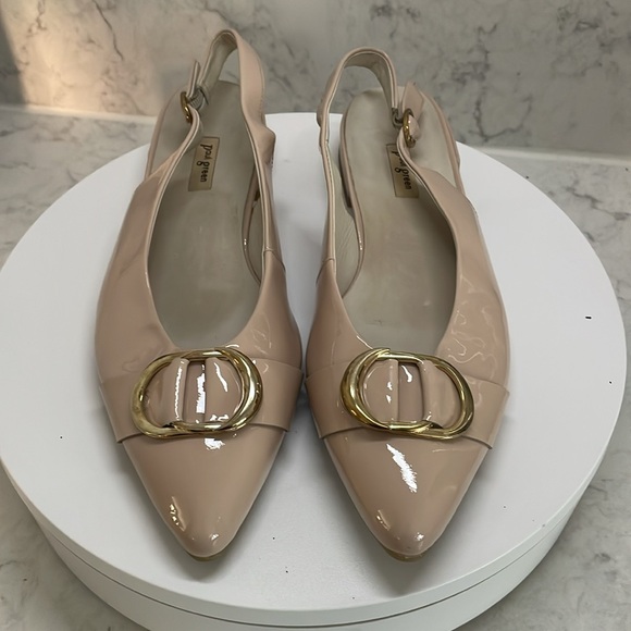 New! Paul Green Tara Slingback Pointed Toe Flats Frappe Soft Patent US 8.5 $415 - Picture 7 of 9